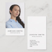 Verticale aangepaste foto moderne, minimale profes visitekaartje (Voorkant / Achterkant)