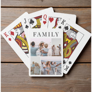 Verticale aangepaste fotocollage Familie Aangepast Pokerkaarten