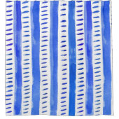 Verticale abstracte waterverven - blauw douchegordijn (Voorkant)