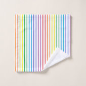 Verticale afgedekte regenboogstrips bad handdoek (Wasdoekje)
