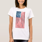 verticale amerikaanse vlag t-shirt (Voorkant)