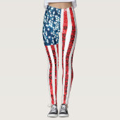 verticale amerikaanse vlaggen - leggings (Voorkant)