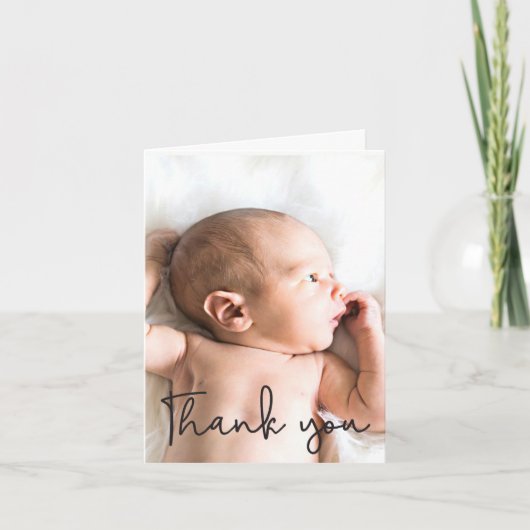 Verticale Baby Foto dank u Bedankkaart (Voorkant)