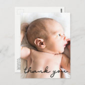 Verticale baby Foto van moderne naam Dank u Briefkaart (Voorkant / Achterkant)