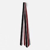 Verticale Black Maroon White Stripes Decor op Stropdas (Achterkant)