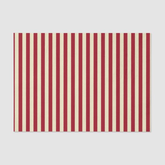 Verticale Bourgogne en Cream Stripes Tissuepapier (Voorkant)