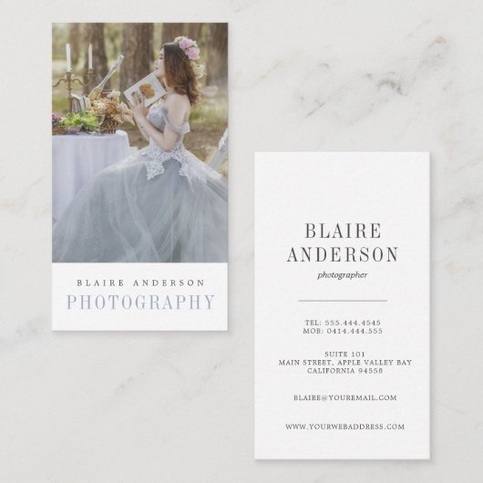 Verticale classique de photographe des cartes de (Devant / Derrière)