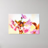 Verticale cluster van kersenbloesems in de tuin canvas afdruk (Voorkant)