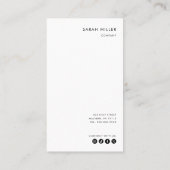 Verticale consultant minimalistische formele zwart visitekaartje (Achterkant)