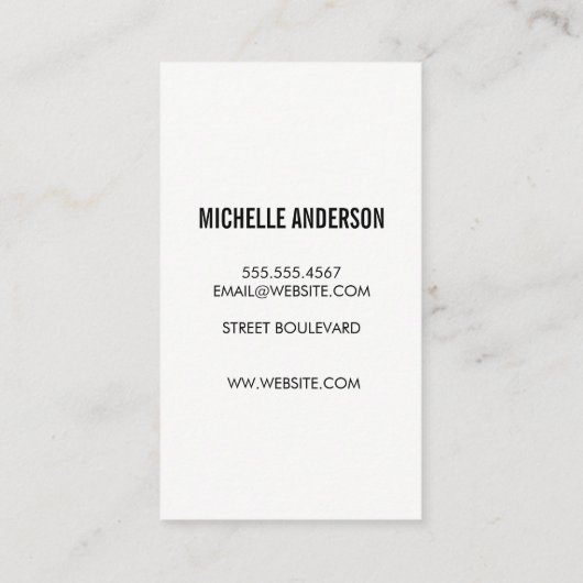 Verticale cursieve tekst / grijs visitekaartje (Achterkant)