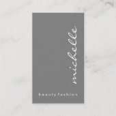 Verticale cursieve tekst / grijs visitekaartje (Voorkant)