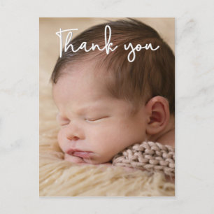 Verticale dank u Baby Foto Geboorteaankondiging Briefkaart