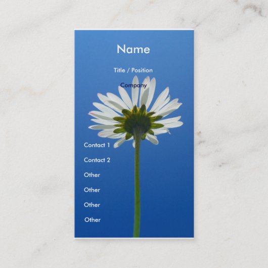 Verticale de carte de visite de fleur de (Devant)