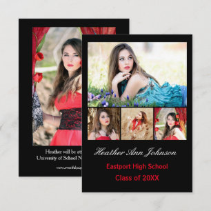 Verticale de collage de 5 photos - faire-part du