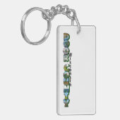 Verticale deur County Wisconsin Big Letter Sleutelhanger (Voorkant Links)