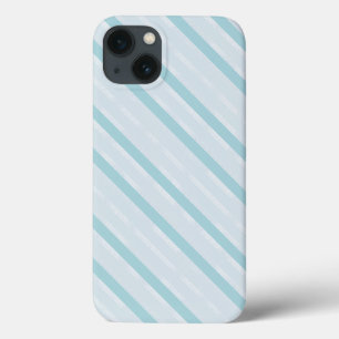 Verticale Dusty Blue en Silver Stripes iPhone 13 Hoesje