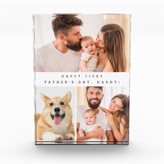 Verticale eerste vaderdag daddy fotocollage fotoblokken (Voorkant)