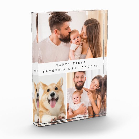 Verticale eerste vaderdag daddy fotocollage fotoblokken (Links)