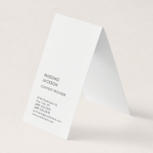 Verticale effen eenvoudige zwart-wit minimalistisc visitekaartjes
