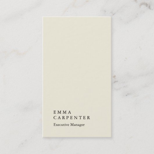 Verticale elegante indrukwekkende beige plain mana visitekaartje (Voorkant)
