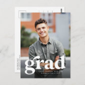 Verticale foto-afstuderen van afstudeerder, veroud briefkaart (Voorkant / Achterkant)