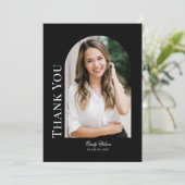 Verticale foto boog Afstuderen dank u kaart (Staand voorkant)