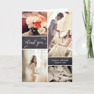 Verticale foto Collage Rustic Wedding Dank je Kaart