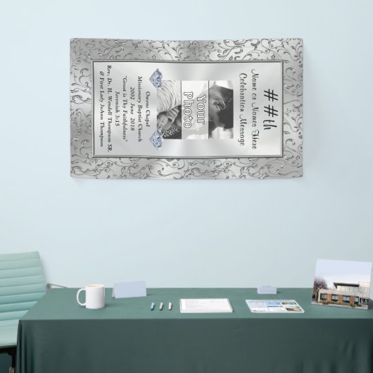 Verticale foto- en persoonlijke partijbanner spandoek (Beurs)