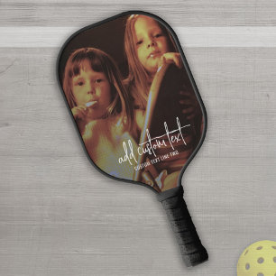 Verticale foto met aangepaste tekst in Trendy Scri Pickleball Paddle