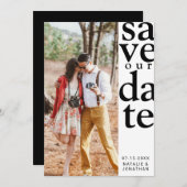 verticale foto Minimalistisch zwart-wit magazine Save The Date (Voorkant / Achterkant)
