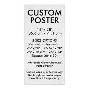 Verticale glanzende aangepaste poster 35,6 cm x 71 perfect poster