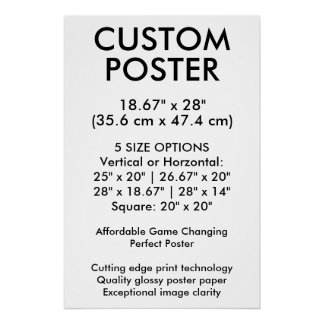 Verticale glanzende aangepaste poster 47,4 cm x 71 perfect poster