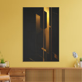 Verticale Gouden Minimalisme Canvas Afdruk (Insitu (Woonkamer))