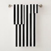 Verticale grafische strepen zwart en wit gestreept bad handdoek (Insitu)