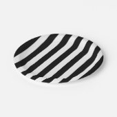 Verticale grafische strepen zwart en wit gestreept papieren bordje (Gekanteld)