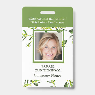 Verticale groene blad foto ID-badge Badge