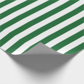 Verticale groene en witte strepen cadeaupapier (Hoek)