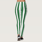 Verticale groene en witte strepen leggings (Achterkant)