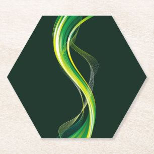 Verticale groene golf abstract ontwerp-34534 kartonnen onderzetters