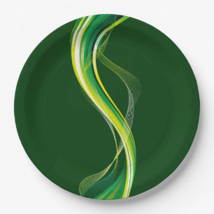 Verticale groene golf abstract ontwerp-34534 papieren bordje