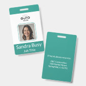 Verticale ID-badge van bedrijf |  Badge (Voor- en achterkant)