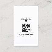 Verticale Instagram Foto QR-code Visitekaartje (Achterkant)