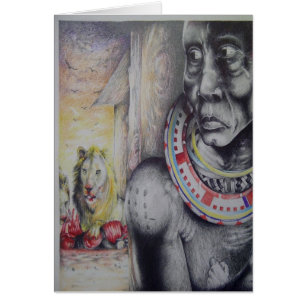 Verticale Kaart Hakuna Matata Kenya Masai Greeting