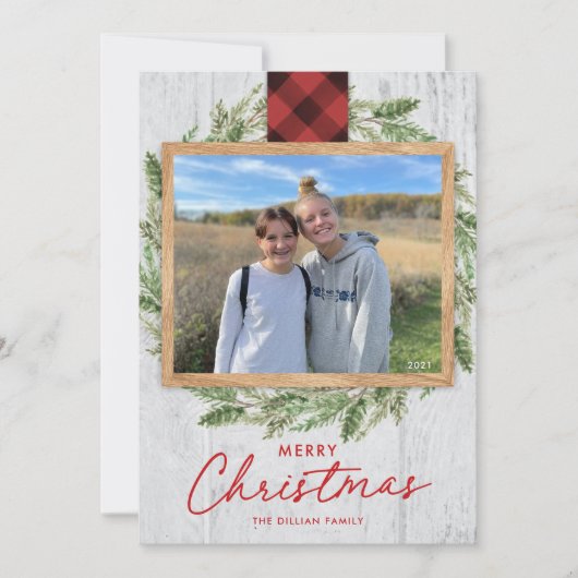 Verticale kerstbekroonde tout kaart (Voorkant)