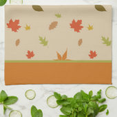 Verticale kleurrijke herfst laat aangepaste tekst theedoek (Gevouwen)