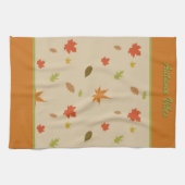 Verticale kleurrijke herfst laat aangepaste tekst theedoek (Horizontaal)