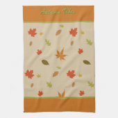 Verticale kleurrijke herfst laat aangepaste tekst theedoek (Verticaal)