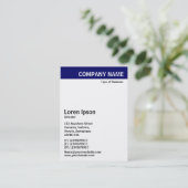 Verticale koptekst - Blauw met wit Visitekaartje (Staand voorkant)