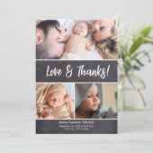 Verticale Liefde & Bedankt Fotocollage Baby shower (Staand voorkant)