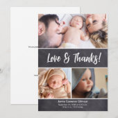 Verticale Liefde & Bedankt Fotocollage Baby shower (Voorkant / Achterkant)